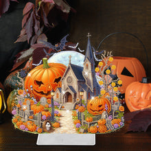 Load image into Gallery viewer, Acrylic Special Shaped Halloween Pumpkin Church 5D DIY Diamond Art Table Decor
