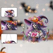 Load image into Gallery viewer, Acrylic Special Shaped Pumpkin Witch Hanging Diamond Art Kits Bedroom Decoration
