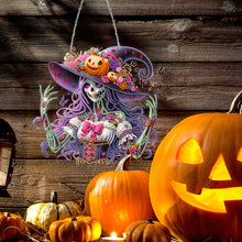 Load image into Gallery viewer, Acrylic Special Shaped Pumpkin Witch Hanging Diamond Art Kits Bedroom Decoration
