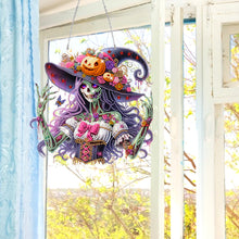 Load image into Gallery viewer, Acrylic Special Shaped Pumpkin Witch Hanging Diamond Art Kits Bedroom Decoration
