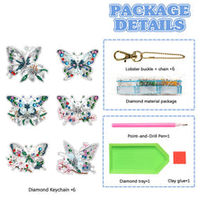 Load image into Gallery viewer, 6Pcs Acrylic Double Side Hello Kitty Diamond Art Craft Keychain DIY Crafts Decor
