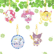 Load image into Gallery viewer, 5Pcs Acrylic Double Side Hello Kitty Diamond Art Craft Keychain DIY Crafts Decor
