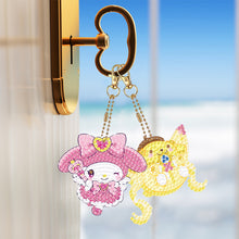 Load image into Gallery viewer, 5Pcs Acrylic Double Side Hello Kitty Diamond Art Craft Keychain DIY Crafts Decor
