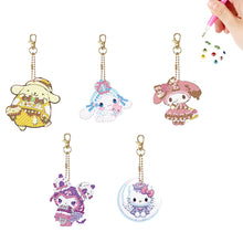 Load image into Gallery viewer, 5Pcs Acrylic Double Side Hello Kitty Diamond Art Craft Keychain DIY Crafts Decor
