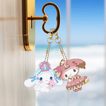 Load image into Gallery viewer, 5Pcs Acrylic Double Side Hello Kitty Diamond Art Craft Keychain DIY Crafts Decor
