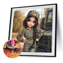 Load image into Gallery viewer, Diamond Painting - Full Round - Girl in camouflage (30*30CM)
