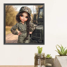Load image into Gallery viewer, Diamond Painting - Full Round - Girl in camouflage (30*30CM)
