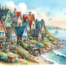 Load image into Gallery viewer, Diamond Painting - Full Round - House by the sea (40*40CM)
