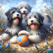 Load image into Gallery viewer, Diamond Painting - Full Round - Puppy playing with ball (30*30CM)
