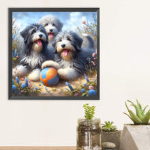 Load image into Gallery viewer, Diamond Painting - Full Round - Puppy playing with ball (30*30CM)
