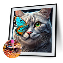 Load image into Gallery viewer, Diamond Painting - Full Round - Butterfly cat (30*30CM)
