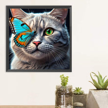 Load image into Gallery viewer, Diamond Painting - Full Round - Butterfly cat (30*30CM)
