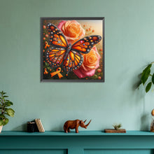 Load image into Gallery viewer, Diamond Painting - Full Round - Yellow rose butterfly (30*30CM)
