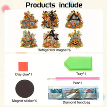 Load image into Gallery viewer, 6Pcs Acrylic Special Shape Halloween DIY Diamond Painting Fridge Magnet
