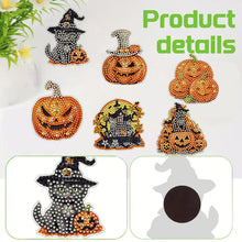 Load image into Gallery viewer, 6Pcs Acrylic Special Shape Halloween Pumpkin Diamond Painting Fridge Magnet
