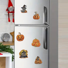 Load image into Gallery viewer, 6Pcs Acrylic Special Shape Halloween Pumpkin Diamond Painting Fridge Magnet

