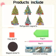Load image into Gallery viewer, 6Pcs Acrylic Special Shape Christmas Kitten Diamond Painting Fridge Magnet
