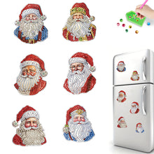 Load image into Gallery viewer, 6Pcs Acrylic Special Shape Santa Claus DIY Diamond Painting Fridge Magnet
