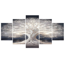 Load image into Gallery viewer, Diamond Painting - Full Round - Five-panel painting with hair Light tree of life (100*50CM)
