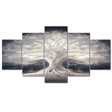 Load image into Gallery viewer, Diamond Painting - Full Round - Five-panel painting with hair Light tree of life (100*50CM)
