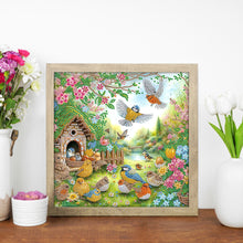 Load image into Gallery viewer, Diamond Painting - Partial Special Shaped - Bird house in the woods (30*30CM)
