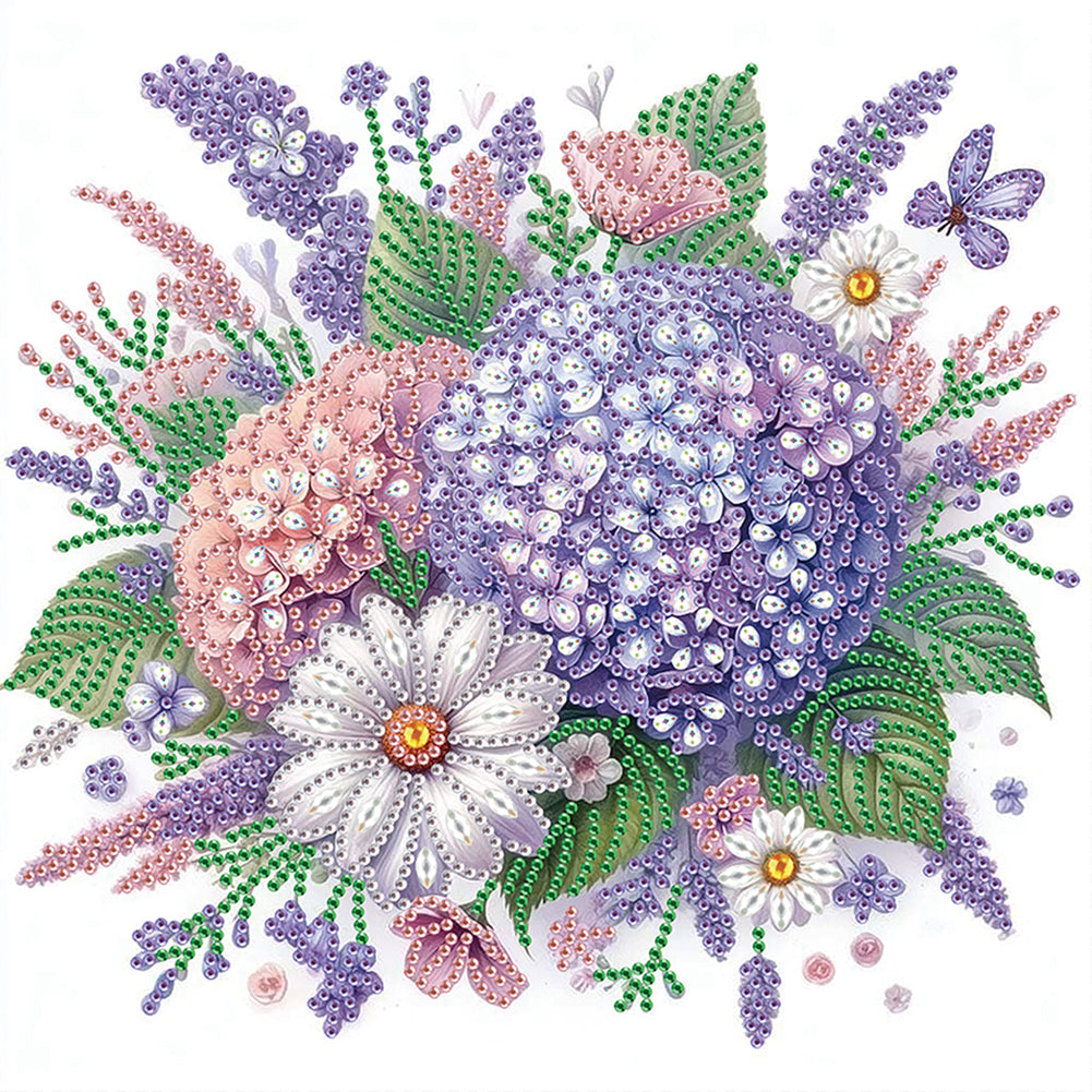 Diamond Painting - Partial Special Shaped - Hydrangea bouquet (30*30CM)
