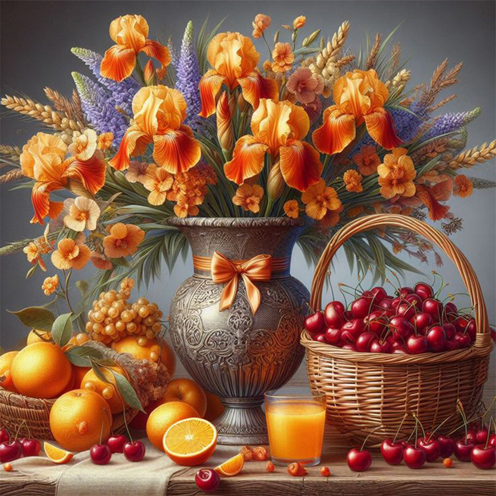 Diamond Painting - Full Round - Desktop flower basket (30*30CM)