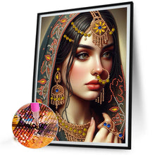 Load image into Gallery viewer, Diamond Painting - Partial Special Shaped - Indian beauty (30*40CM)
