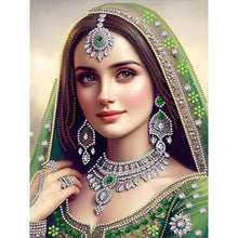 Load image into Gallery viewer, Diamond Painting - Partial Special Shaped - Indian beauty (30*40CM)
