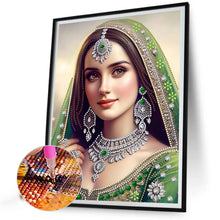 Load image into Gallery viewer, Diamond Painting - Partial Special Shaped - Indian beauty (30*40CM)
