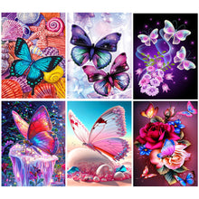 Load image into Gallery viewer, 6pcs Round Diamond Painting Set - Dream butterfly (30*40CM)
