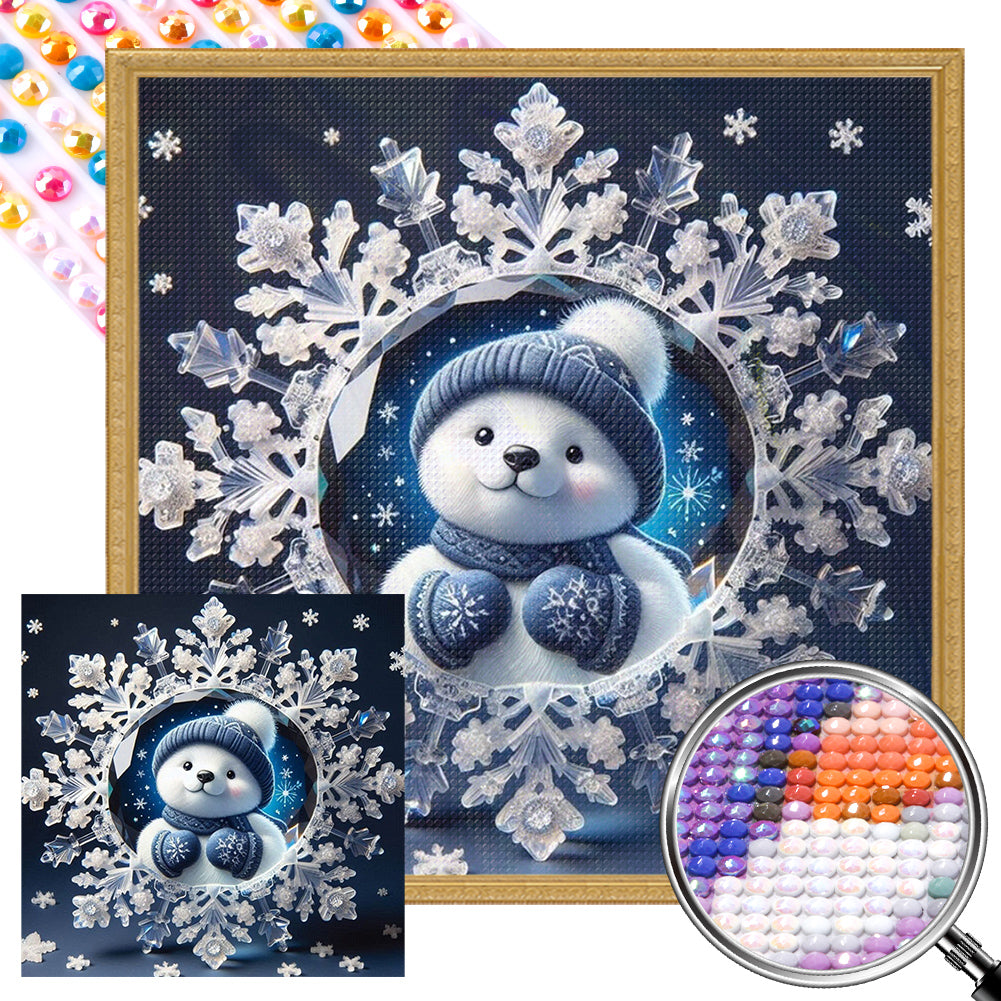 AB Diamond Painting - Full Round - Winter snowflake snowman (45*45CM)