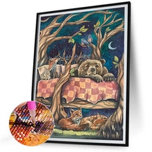 Load image into Gallery viewer, Diamond Painting - Full Round - Forest night animals (30*40CM)
