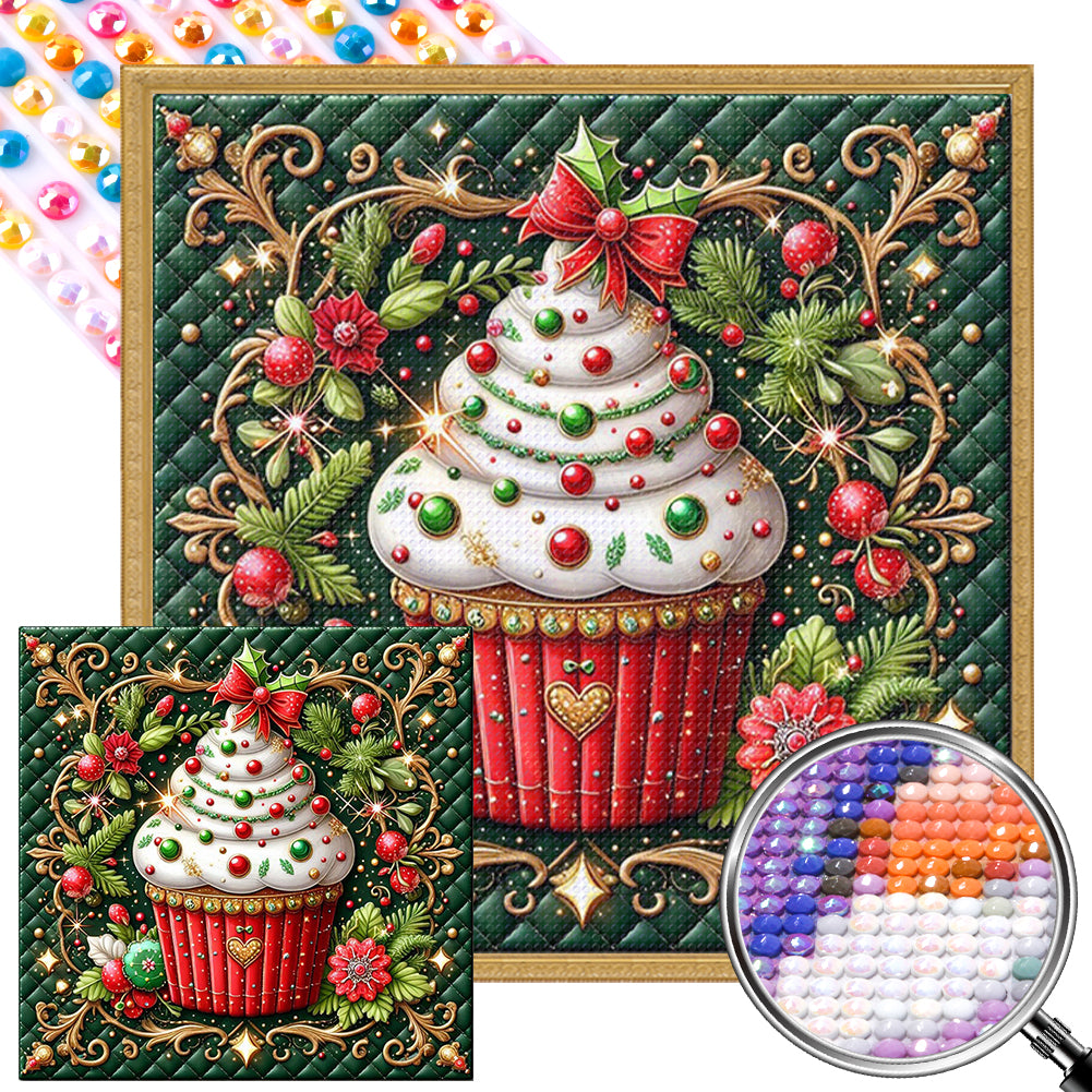 AB Diamond Painting - Full Round - Christmas cake (30*30CM)