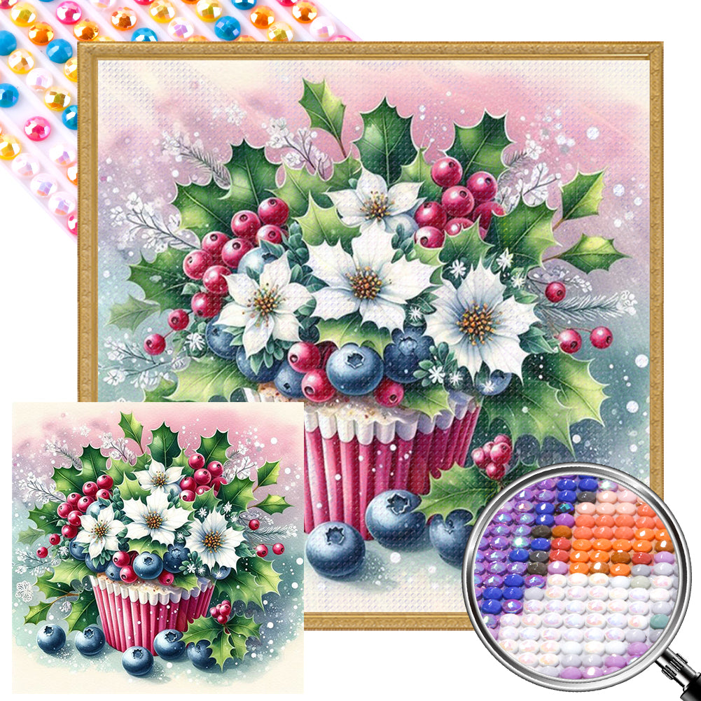 AB Diamond Painting - Full Round - Christmas cake (30*30CM)