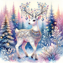 Load image into Gallery viewer, AB Diamond Painting - Full Round - Christmas white elk (40*40CM)
