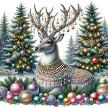 Load image into Gallery viewer, AB Diamond Painting - Full Round - Christmas gray elk (40*40CM)
