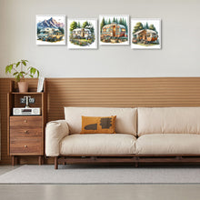 Load image into Gallery viewer, 4pcs Round Diamond Painting Set - Outdoor camping (30*30CM)
