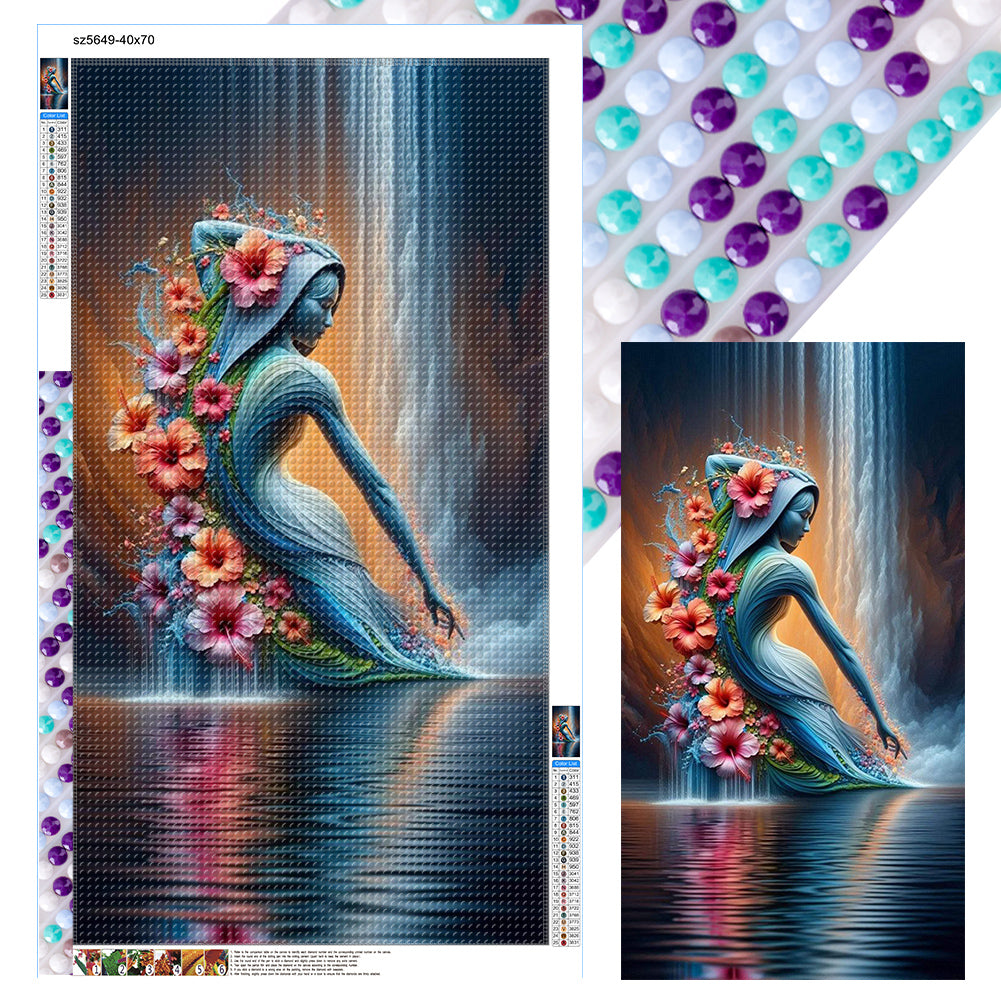 Diamond Painting - Full Round - Flower portrait sculpture (40*70CM)