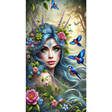 Load image into Gallery viewer, Diamond Painting - Full Round - Flying bird and flower woman (40*70CM)
