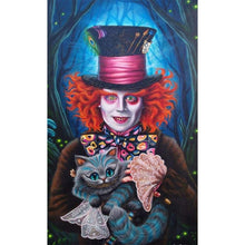 Load image into Gallery viewer, Diamond Painting - Full Round - Crazy Hatter Cheshire Cat Alice (40*65CM)
