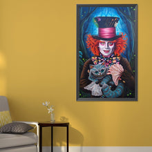 Load image into Gallery viewer, Diamond Painting - Full Round - Crazy Hatter Cheshire Cat Alice (40*65CM)
