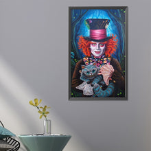 Load image into Gallery viewer, Diamond Painting - Full Round - Crazy Hatter Cheshire Cat Alice (40*65CM)
