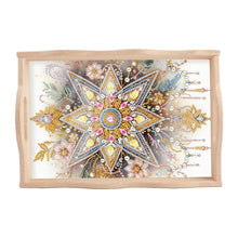 Load image into Gallery viewer, Wooden Cross Diamond Painting Tray Handicraft with Handles for Desk Coffee Table
