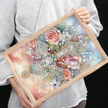 Load image into Gallery viewer, Wooden Cross Diamond Painting Tray Handicraft with Handles for Desk Coffee Table
