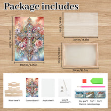 Load image into Gallery viewer, Wooden Cross Diamond Painting Tray Handicraft with Handles for Desk Coffee Table
