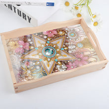 Load image into Gallery viewer, Wooden Cross Diamond Painting Tray Handicraft with Handles for Desk Coffee Table

