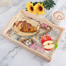 Load image into Gallery viewer, Wooden Cross Diamond Painting Tray Handicraft with Handles for Desk Coffee Table
