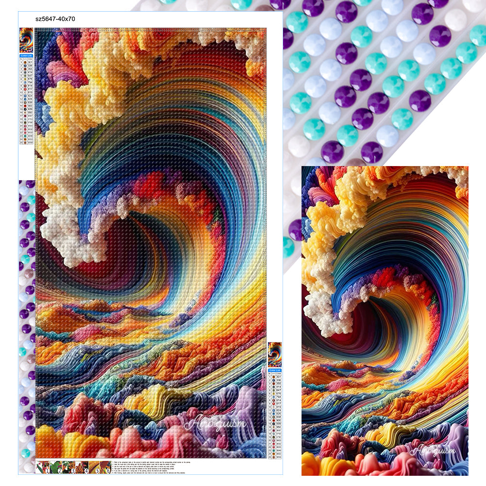 Diamond Painting - Full Round - Rainbow waves (40*70CM)