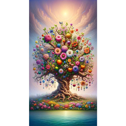 Diamond Painting - Full Round - Flower tree of life (40*70CM)